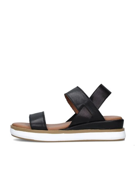 SANDALI CON ZEPPA 113013 DONNA NERO