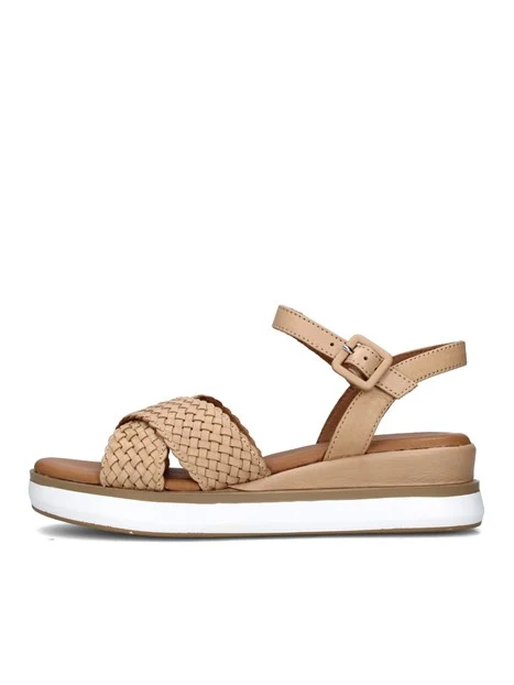 SANDALI CON ZEPPA 113065 DONNA BEIGE