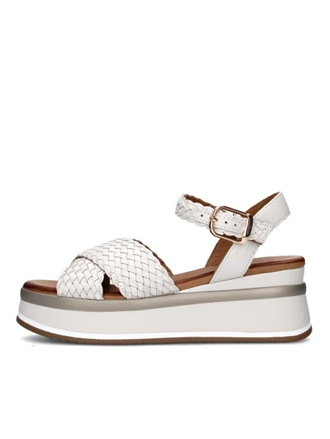 SANDALI CON ZEPPA A98020 DONNA BEIGE
