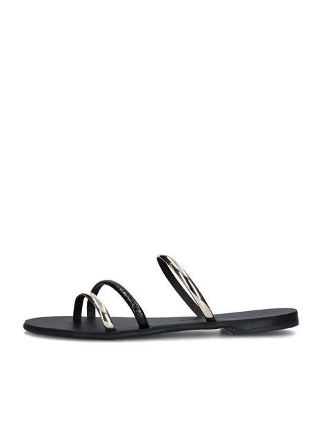 SANDALI TACCO BASSO 27-T DONNA NERO