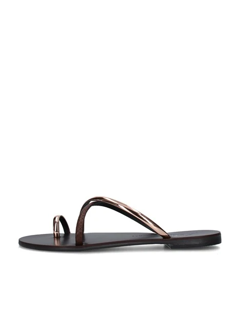 SANDALI TACCO BASSO 5L-T DONNA MARRONE