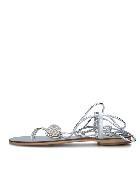 SANDALI TACCO BASSO 294-GM DONNA ARGENTO
