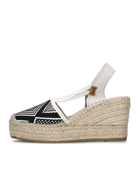 SANDALI CON ZEPPA 18400 ESPADRILLAS DONNA BIANCO