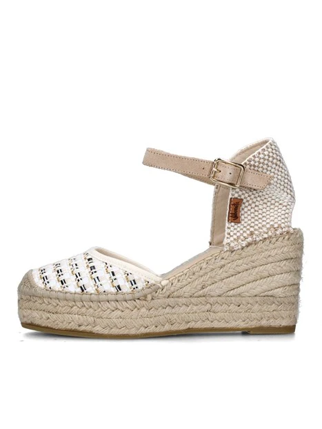 SANDALI CON ZEPPA 13000 ESPADRILLAS DONNA BEIGE