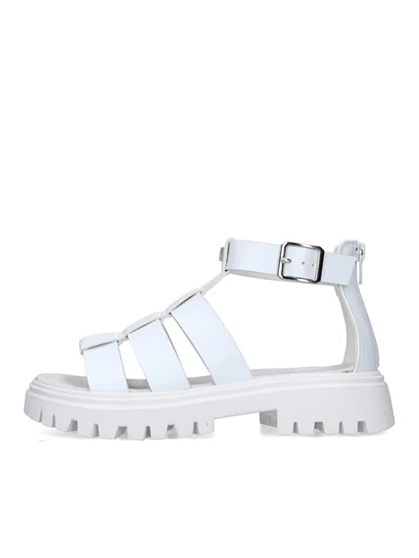 SANDALI TACCO BASSO T-267 DONNA BIANCO