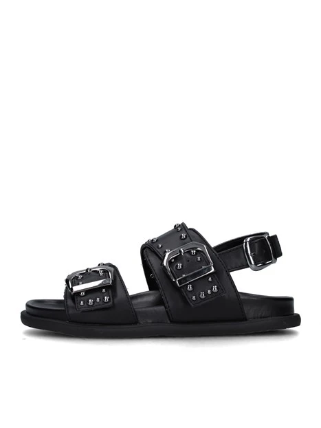 SANDALI CON ZEPPA T-284 DONNA NERO