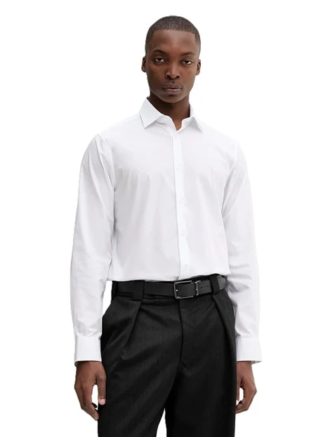 CAMICIA ELEGANTE IN COTONE CON POLSINI REGOLABILI UOMO BIANCO