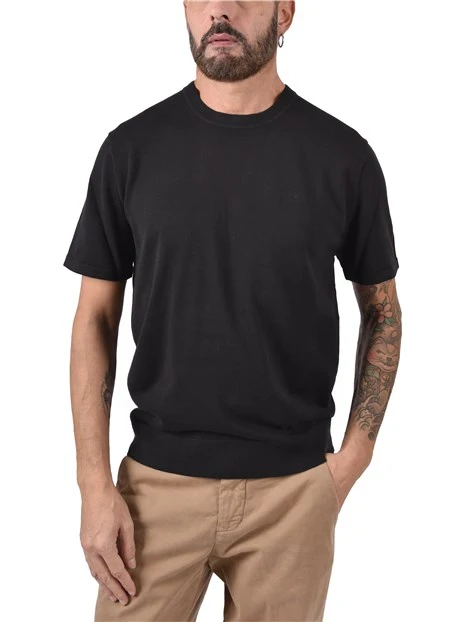 T- SHIRT MANICA CORTA IN JERSEY DI COTONE UOMO NERO