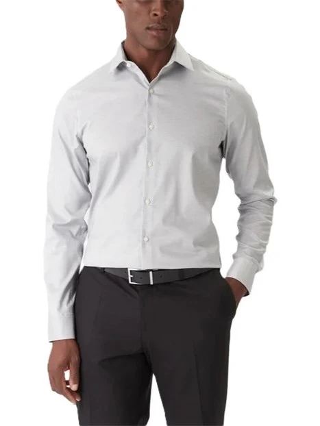 CAMICIA SLIM IN TESSUTO ELASTICIZZATO UOMO BLU