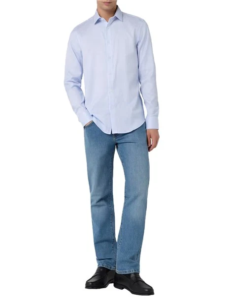 CAMICIA SLIM FIT IN COTONE ELASTICIZZATO UOMO VIOLA