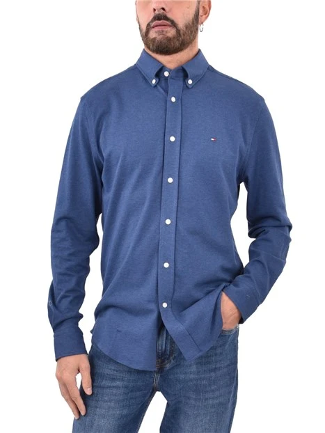 CAMICIA IN COTONE SPAZZOLATO UOMO BLU