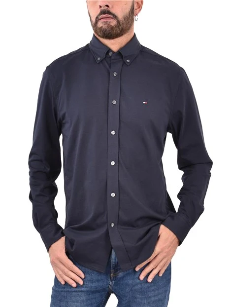 CAMICIA CON LOGO RICAMATO UOMO BLU