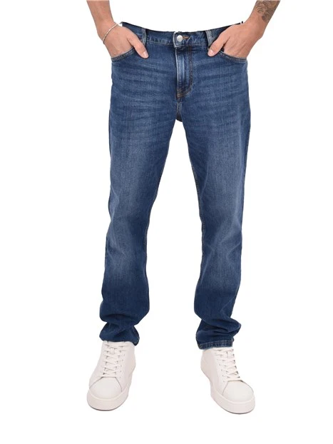 JEANS IN DENIM CON DETTAGLIO SU TASCHINO UOMO BLU