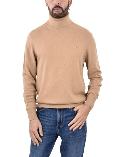 MAGLIA DOLCEVITA  IN COTONE MISTO CASHMERE MARRONE CHIARO