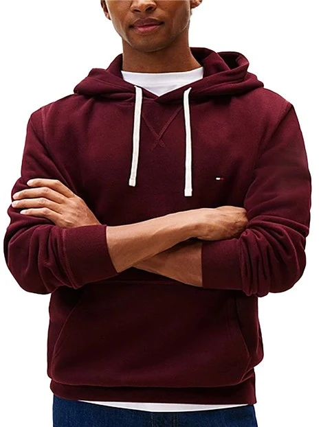 FELPA CON CAPPUCCIO IN COTONE BORDEAUX