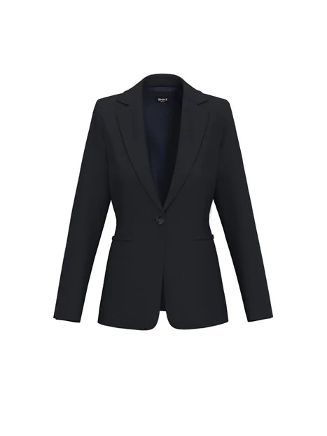 BLAZER CON REVER CLASSICO E TASCHE FILETTO DONNA NERO