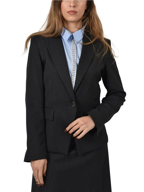 BLAZER IN TESSUTO DIAGONALE DONNA ANTRACITE