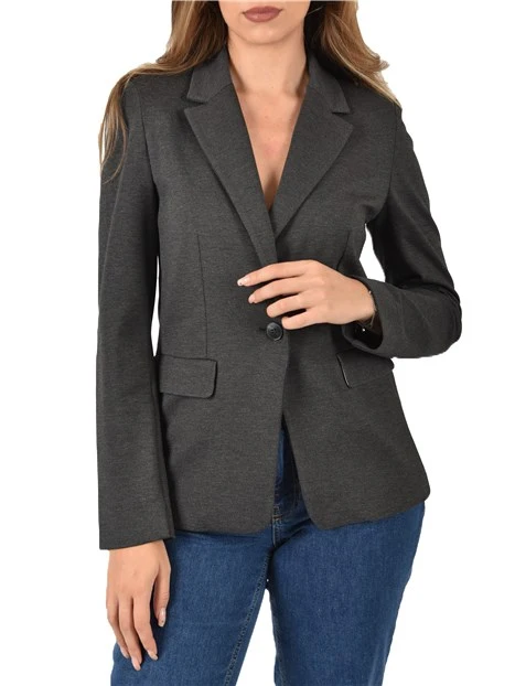BLAZER IN JERSEY MONOPETTO E BOTTONI A VISTA DONNA ANTRACITE