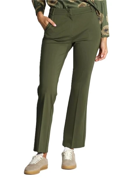 PANTALONI A SIGARETTA FLARE DONNA VERDE