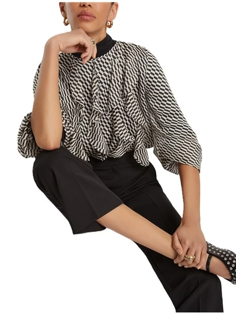MAGLIA IN RASO SALUTE DONNA NERO