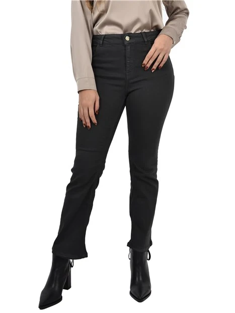 PANTALONI A ZAMPA FLARE ZIP NASCOSTA DONNA ANTRACITE
