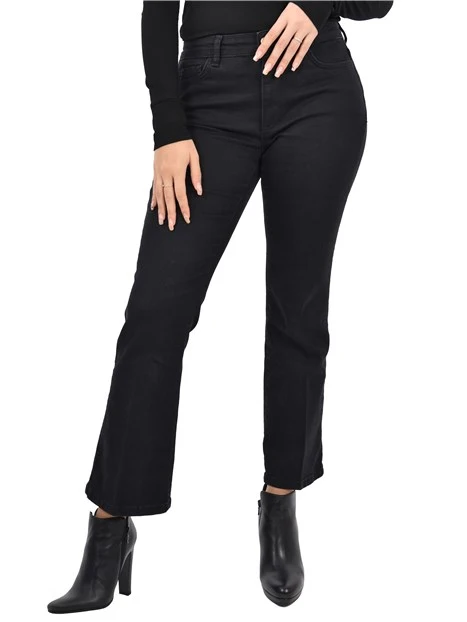 JEANS SLIM FIT CON FONDO FLARE DONNA NERO
