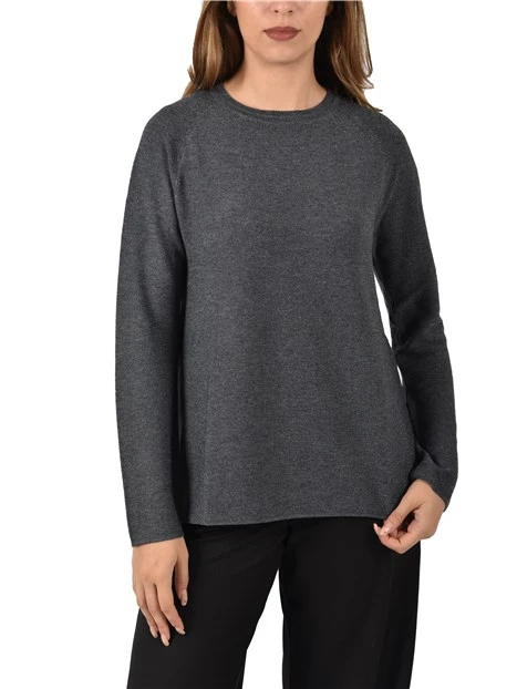 MAGLIA GIROCOLLO CON INSERTI IN LUREX DONNA GRIGIO