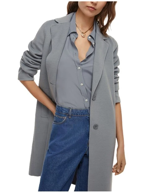 CAPPOTTO LUNGO DOUBLE FRINE DONNA AZZURRO