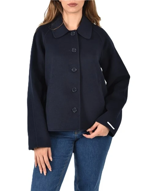 GIACCA CORTA CON COLLO A CAMICIA DONNA BLU NAVY