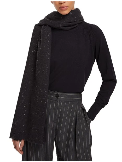 SCIARPA IN POLIESTERE RINVIO DONNA NERO