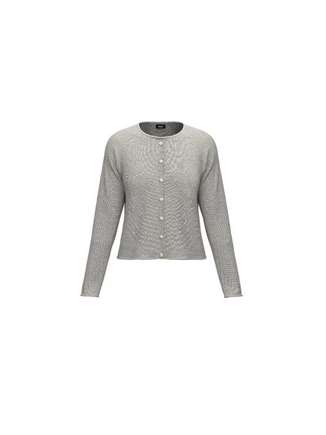 CARDIGAN FILATO MISTO LANA DONNAGRIGIO