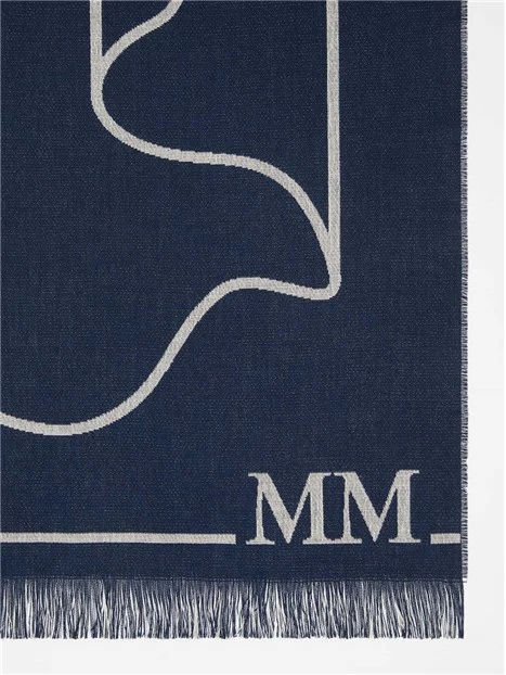 STOLA CON LOGO IN COTONE LANA DONNA BIANCO