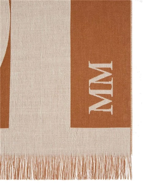 STOLA CON LOGO IN COTONE E LANA DONNA BIANCO