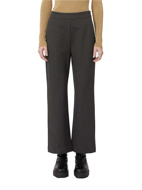 PANTALONI CROPPED IN JERSEY CON  ZIP NASCOSTA DONNA GRIGIO