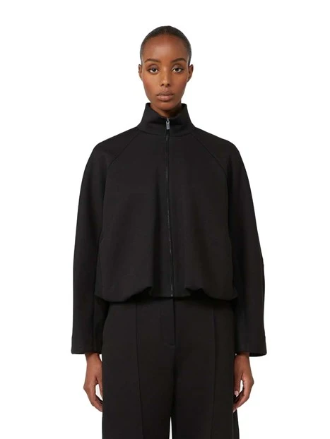 FELPA CON ZIP CROP DONNA NERO