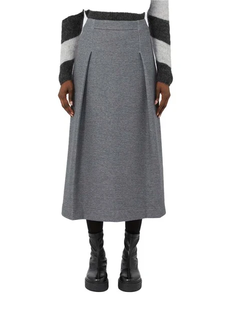 GONNA LUNGA IN JERSEY CON ZIP INVISIBILE DONNA GRIGIO