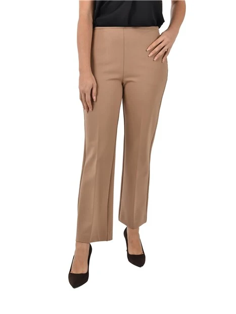 PANTALONI IN TESSUTO STRETCH DONNA MARRONE