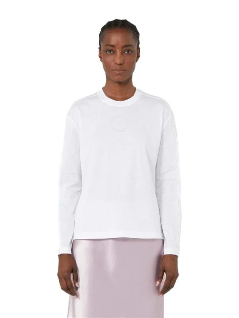 T-SHIRT MANICA LUNGA GIROCOLLO IN COTONE DONNA BIANCO