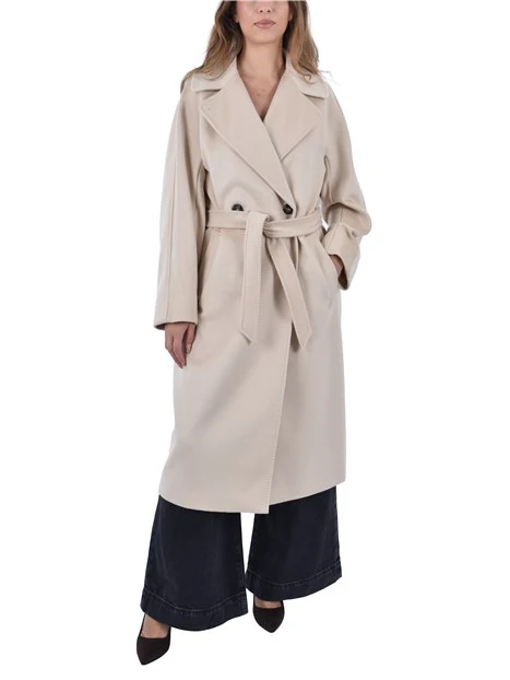 CAPPOTTO LUNGO COLLO A REVER AMPIO DONNA BIANCO