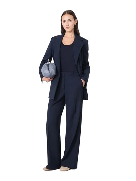 PANTALONI PALAZZO CON PIEGA STIRATA DONNA BLU