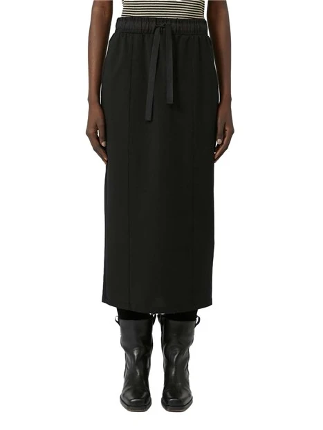 GONNA LUNGA IN JERSEY CON VITA ELASTICIZZATA DONNA NERO