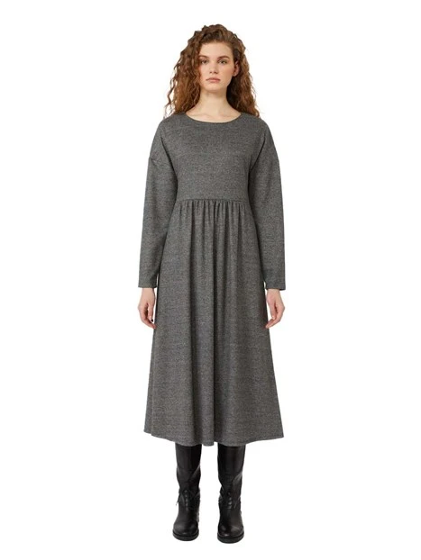 VESTITO LUNGO IN JERSEY LINE AMPIA DONNA GRIGIO
