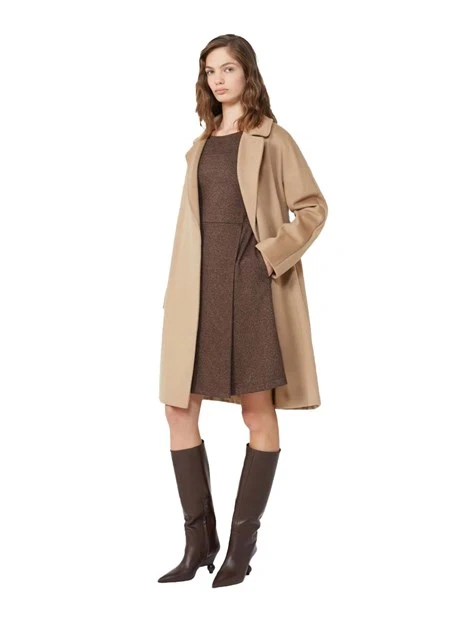 VESTITO CORTO IN JERSEY DONNA MARRONE