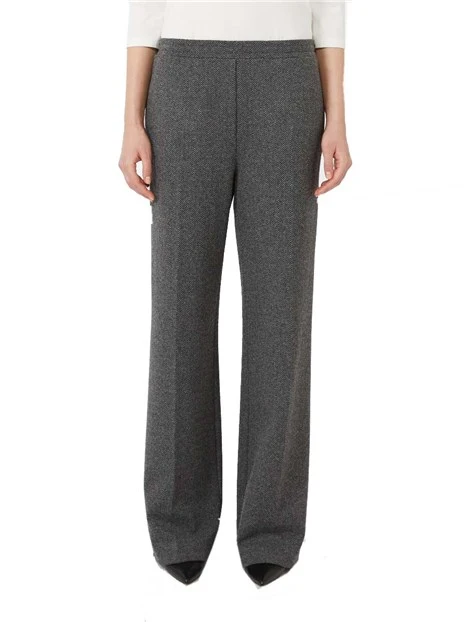 PANTALONI PALAZZO IN JERSEY CON PIEGA STIRATA DONNA GRIGIO
