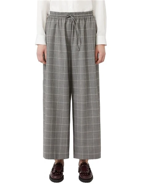 PANTALONE CROPPED CON VITA ELASTICIZZATA DONNA GRIGIO
