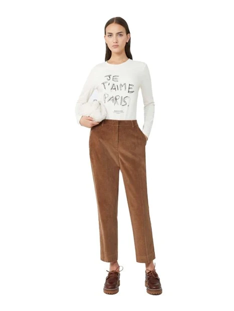 T-SHIRT MANICA LUNGA CON STAMPA DONNA ECRU