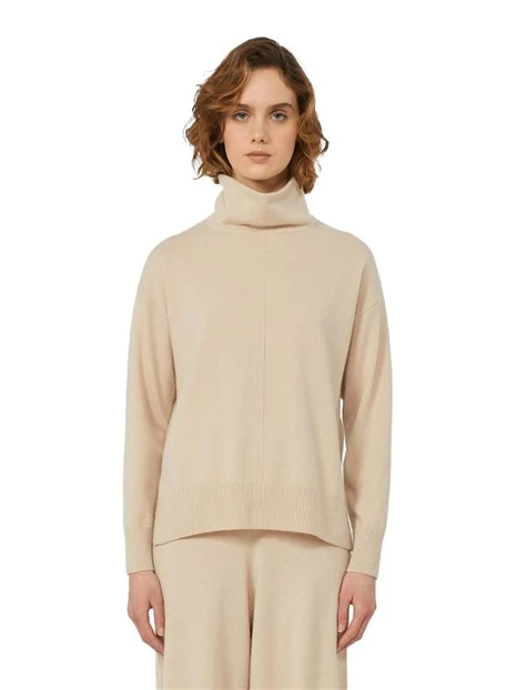 MAGLIA DOLCEVITA CON SCOLLO A CRATERE DONNA BEIGE