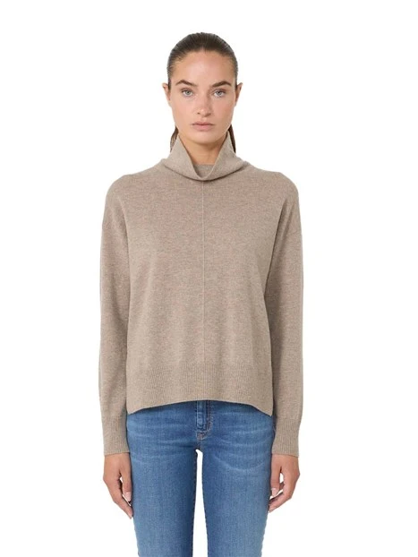 MAGLIA DOLCEVITA IN LANA E CASHMERE DONNA BEIGE MAGLIA DOLCEVITA IN LANA E CASHMERE DONNA BEIGE
