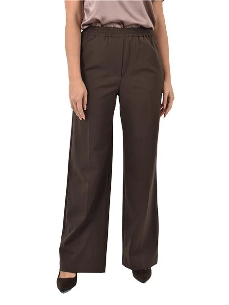 PANTALONI JOGGERS IN GABARDINA DONNA MARRONE