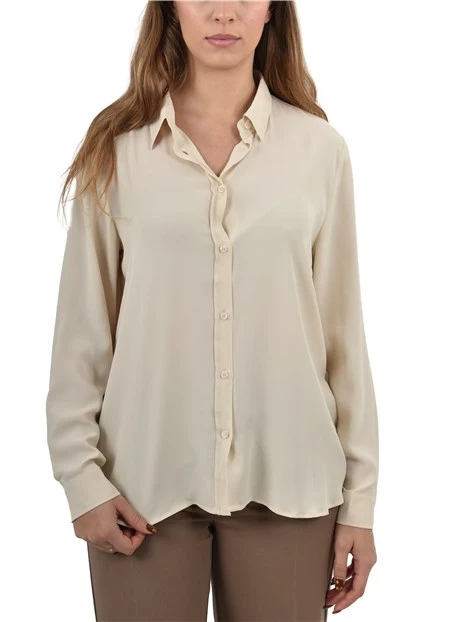 CAMICIA IN MISTO SETA COLLO A CAMICIA DONNA BIANCO